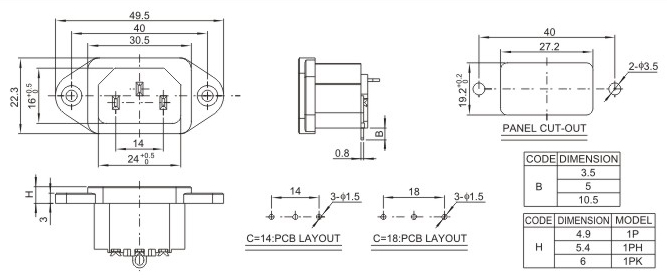 ACԴDB-14-1P